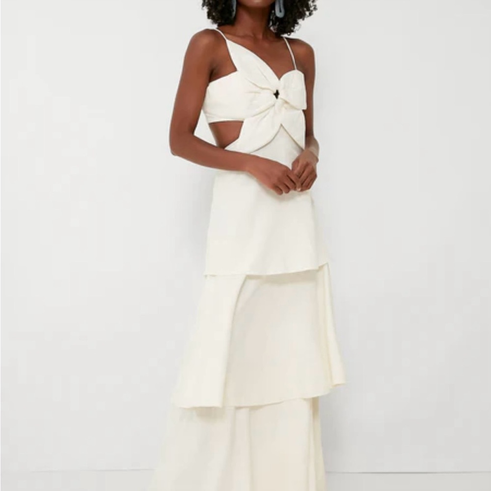 FARM RIO Off White Flower Maxi Dress